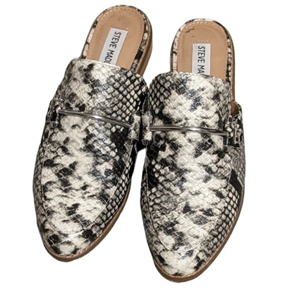 Steve Madden Laaura faux reptile slip on mule size 6.5 M